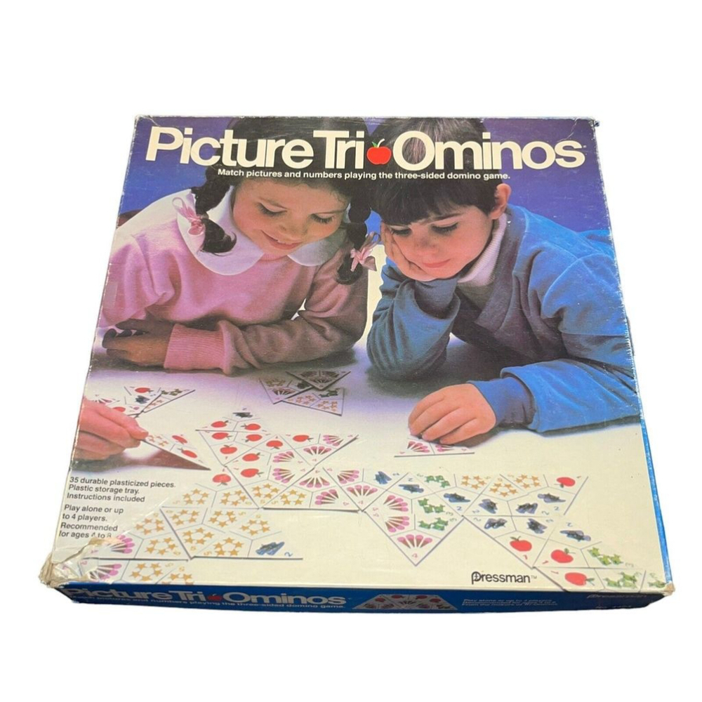 80’s Vintage Board Game Picture‎ Tri Ominoes Pressman 1980 COMPLETE Game EUC
